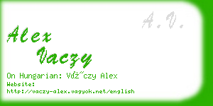 alex vaczy business card